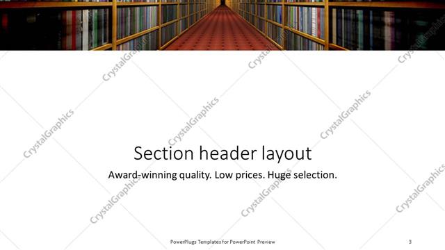 Section Header presentation slide layout