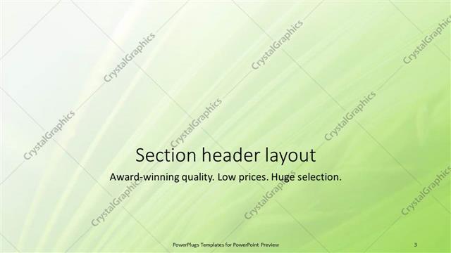 Section Header presentation slide layout