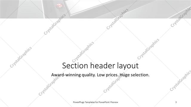 Section Header presentation slide layout