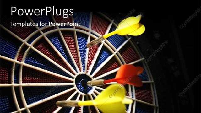  Presentation with target - A lot of arrows with one hitting the bulls eye