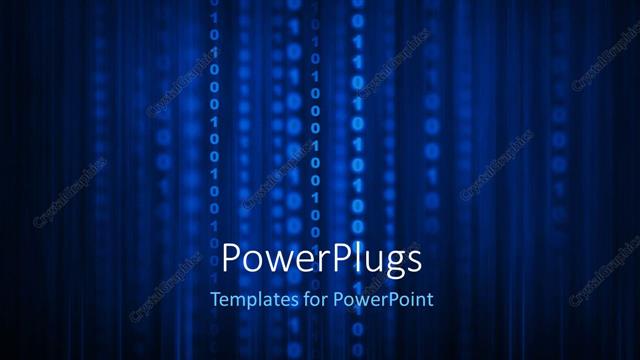  Presentation with lines - A lot of binary numbers in the form of lines with bluish background