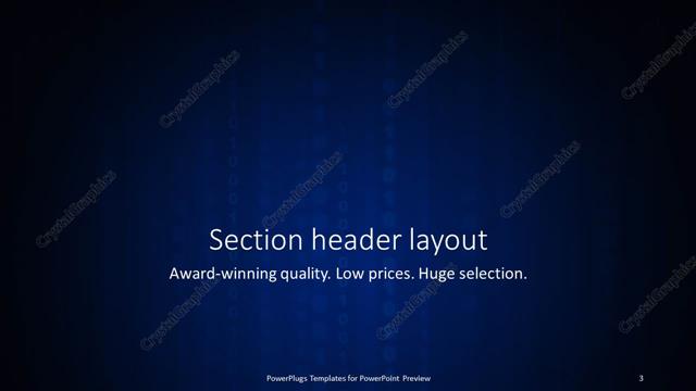 Section Header presentation slide layout