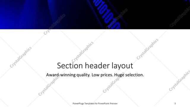 Section Header presentation slide layout