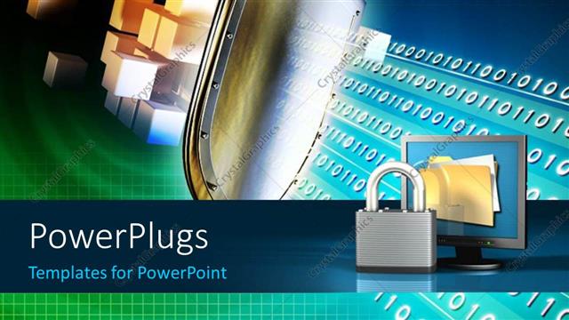  Presentation with data protection - A lot of binary numbers with a lock