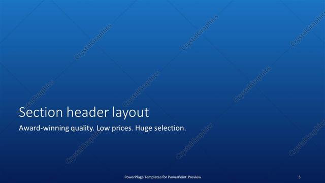 Section Header presentation slide layout