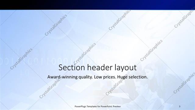 Section Header presentation slide layout