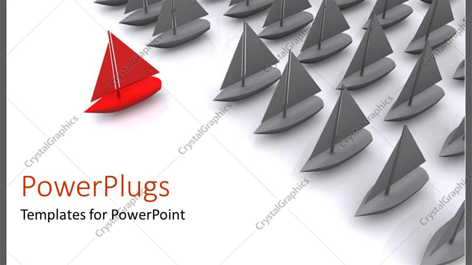 Featuring a Lot of Boats Being Lead by a Red One