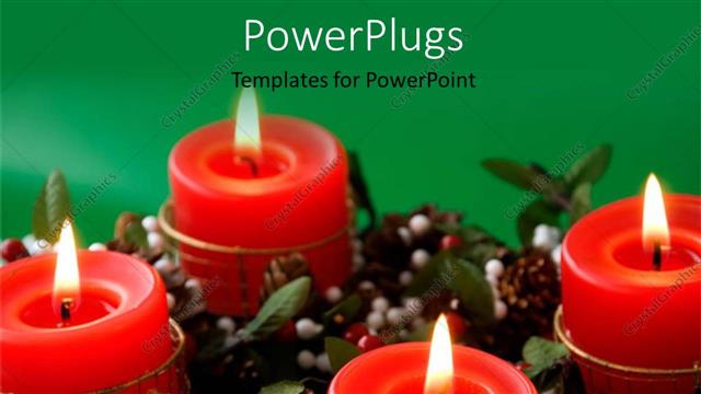  Presentation with fort - A lot of candles with greenish background and place fort text