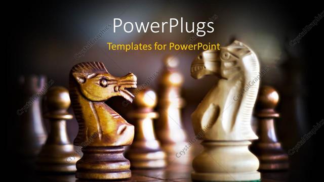  Presentation with decision making - A lot of chess pieces with blurr background