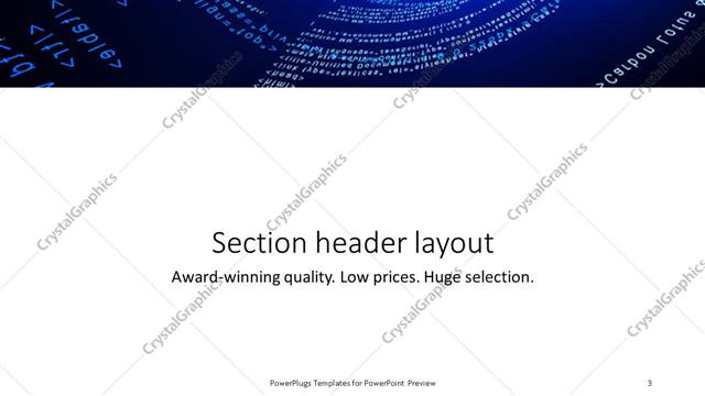 Section Header presentation slide layout