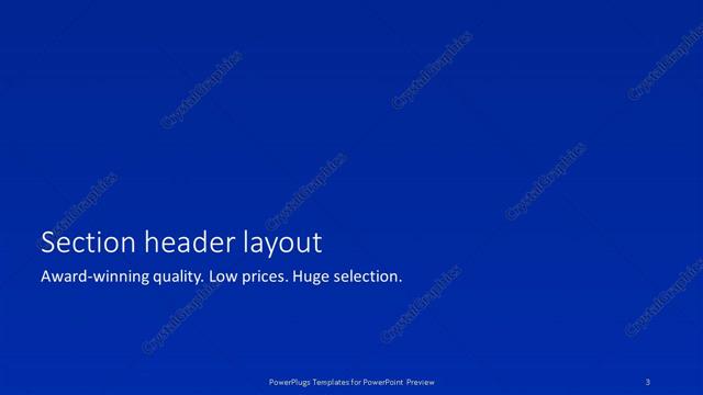 Section Header presentation slide layout