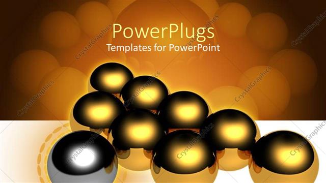  Presentation with leader - A lot of golden balls with a grey one with golden and white background?