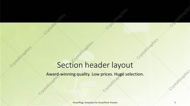 Section Header presentation slide layout