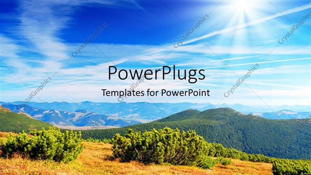  Presentation with mountains - A lot of greenery with mountains and sun