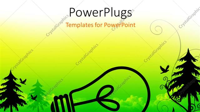  Presentation with green energy - A lot of greenery and trees with a bulb in the middle