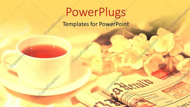  Presentation with tea - A lot of newspapers and a cup of tea