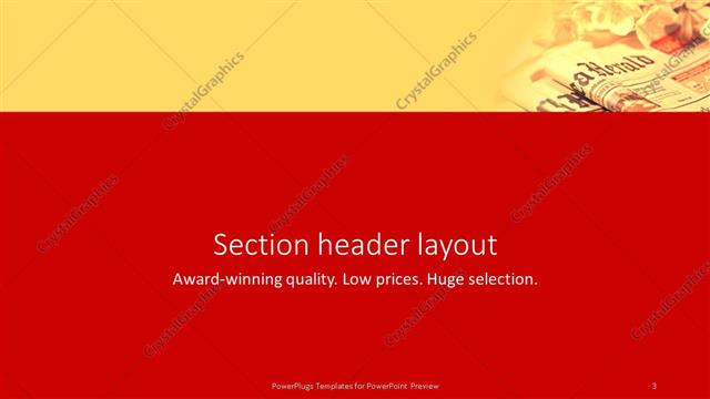 Section Header presentation slide layout