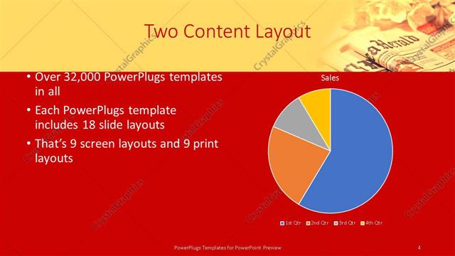 Two Content presentation slide layout