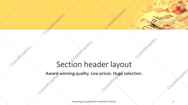 Section Header presentation slide layout