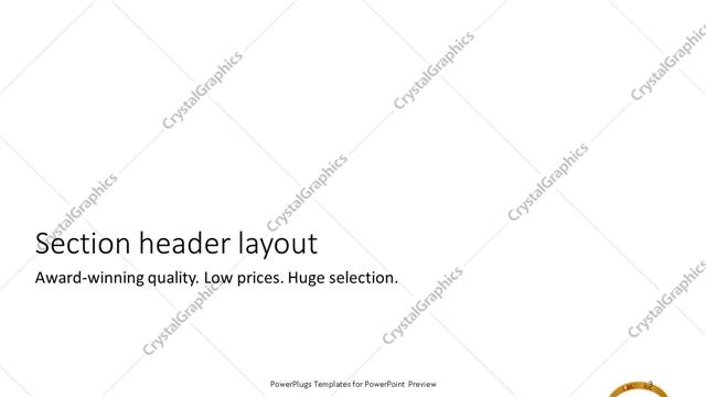 Section Header presentation slide layout