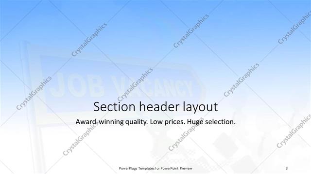 Section Header presentation slide layout