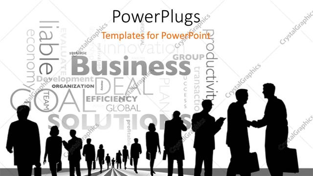  Presentation with professionals - A lot of professionals with business related words in the background