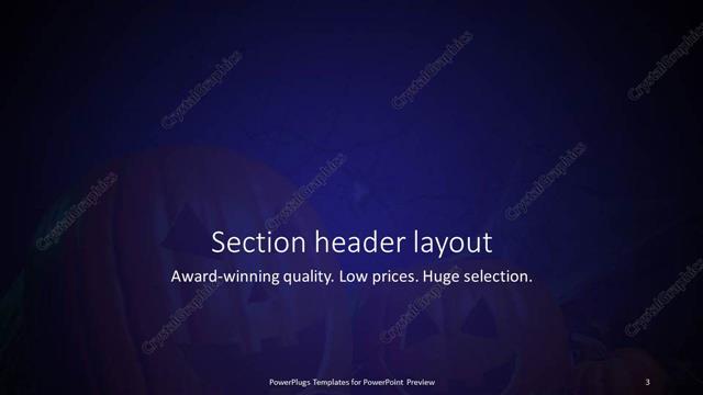 Section Header presentation slide layout