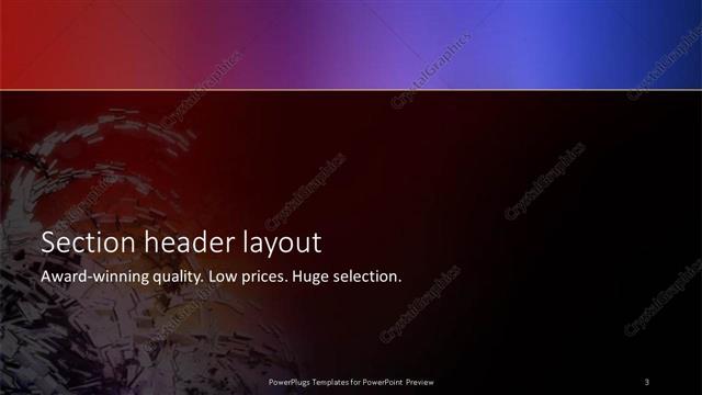Section Header presentation slide layout