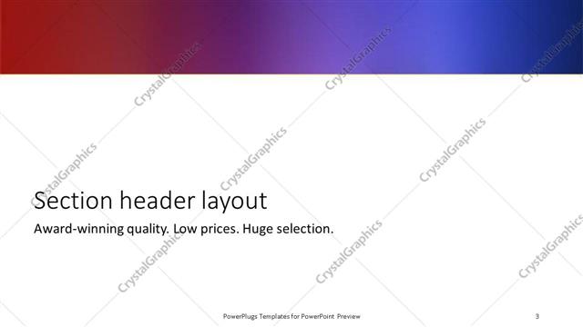 Section Header presentation slide layout