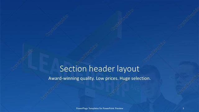 Section Header presentation slide layout