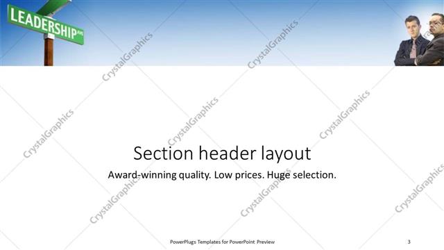 Section Header presentation slide layout