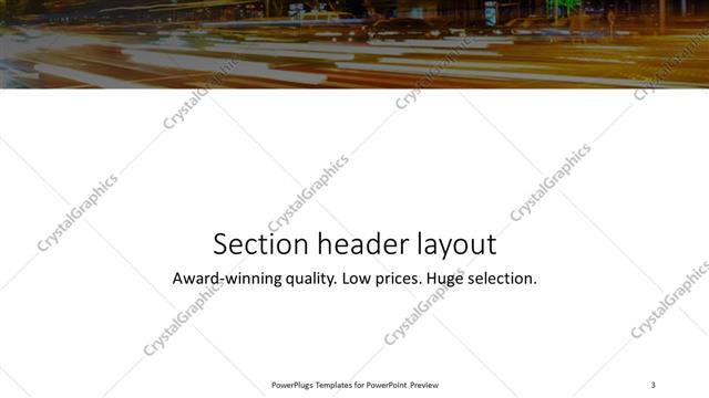 Section Header presentation slide layout