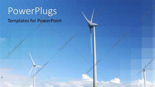  Presentation with windmills - A lot of windmills with greenery in the background