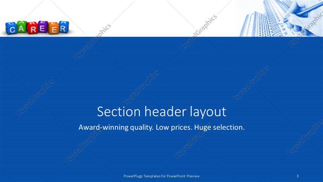 Section Header presentation slide layout