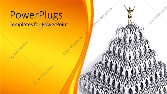  Presentation with pyramid - Lots of animated humans holding up themselves in layers