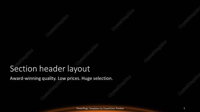 Section Header presentation slide layout