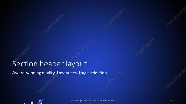 Section Header presentation slide layout