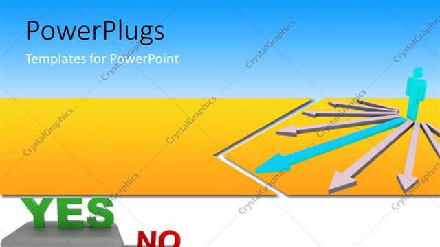  Presentation with yes - Lots of arrows with text that spell out the words 