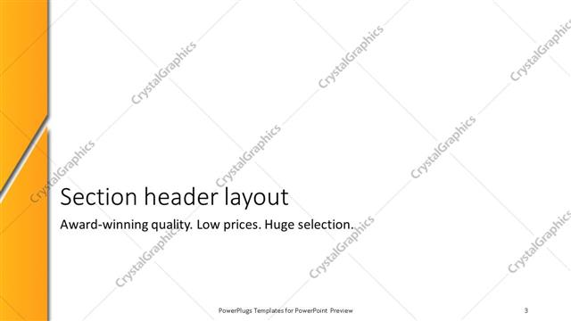 Section Header presentation slide layout