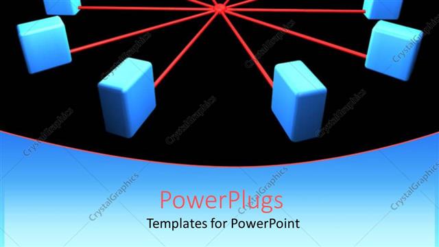  Presentation with connecting - Lots of blue blocks with red lines inter connecting them