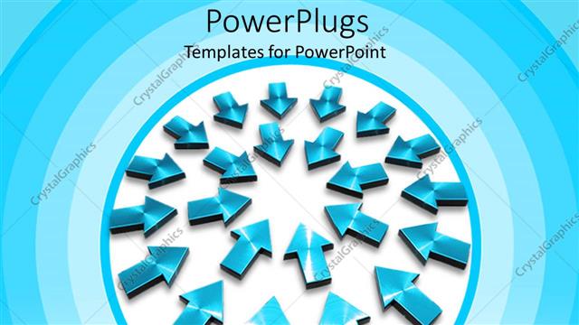  Presentation with arrows - Lots of blue colored arrows on a white background