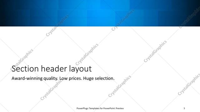 Section Header presentation slide layout