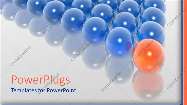  Presentation with blue orange - Lots of blue shiny balls with one orange one