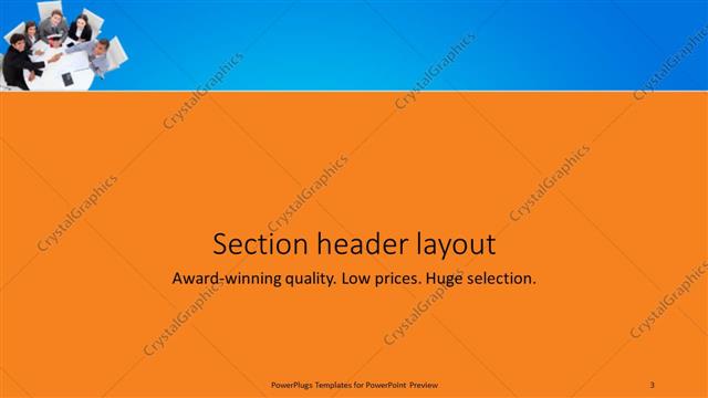 Section Header presentation slide layout