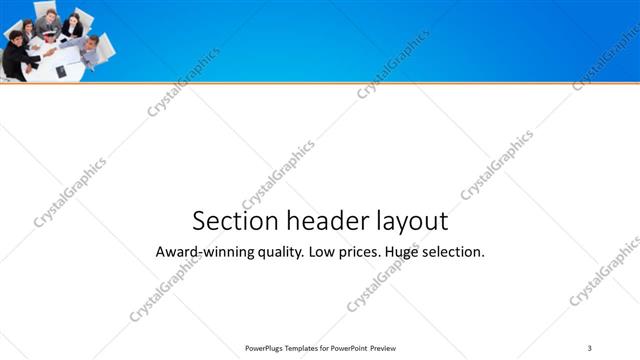 Section Header presentation slide layout