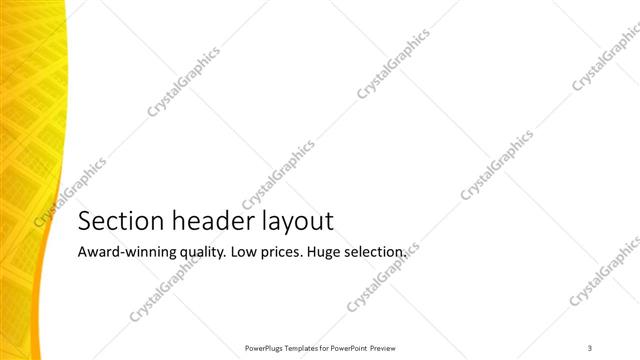 Section Header presentation slide layout