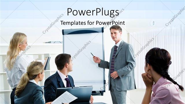  Presentation with conference - Lots of business people having a conference presentation and meeting