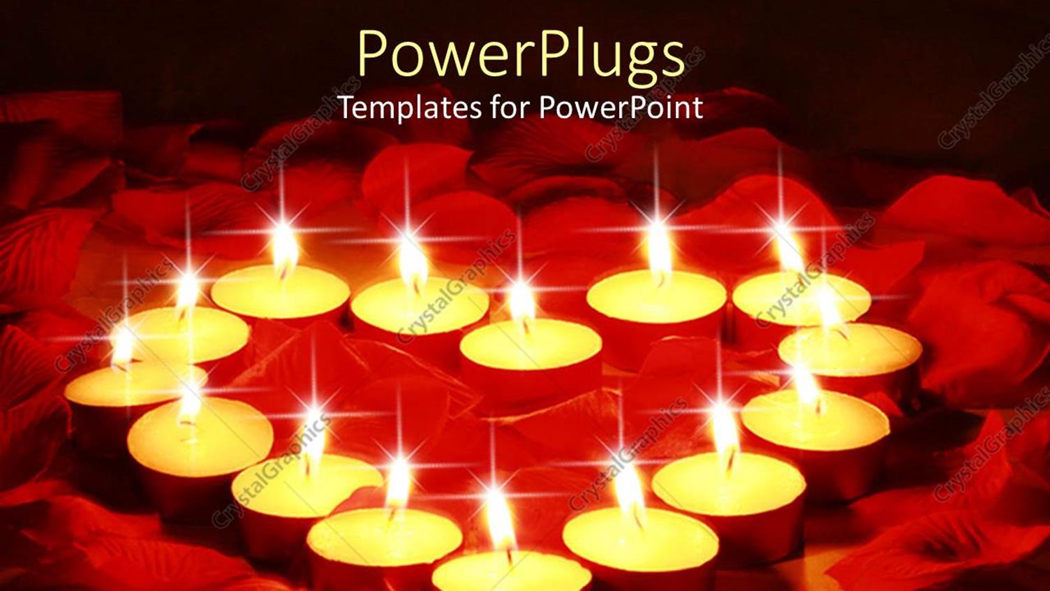 Featuring Lots of Candles Forming a Heart Shape on Rose Petals