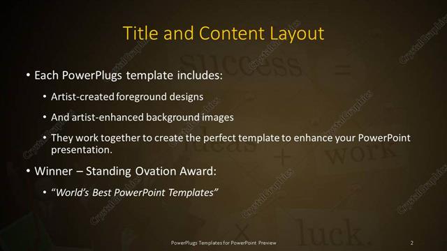 Title and Content presentation slide layout