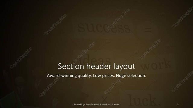 Section Header presentation slide layout